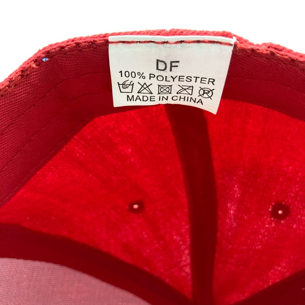 DF Men’s Red Bell Cap with Flag - Picture 6 of 7